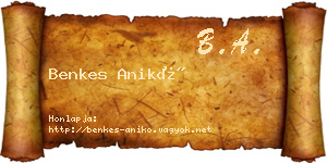 Benkes Anikó névjegykártya